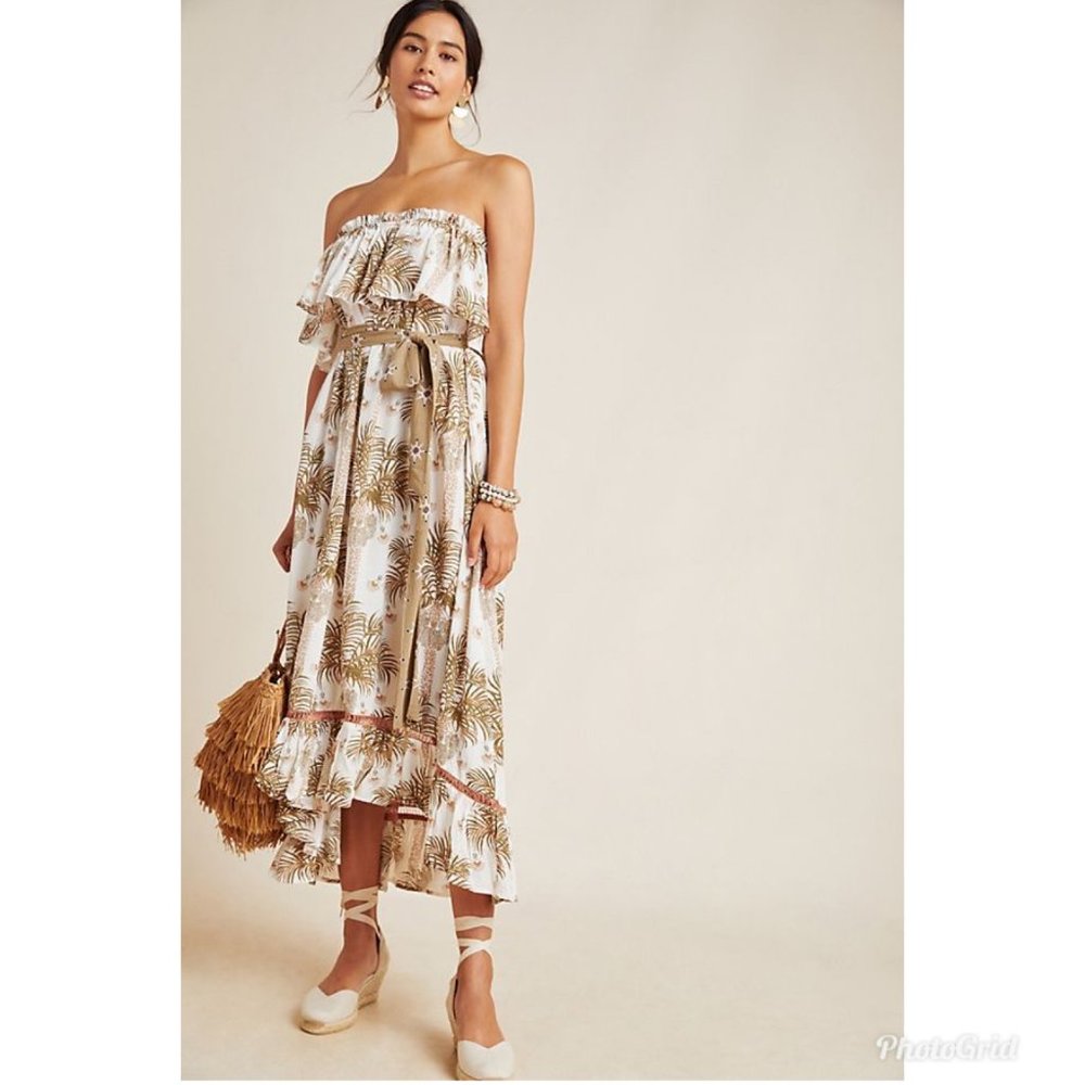 NWT Anthropologie Gwendolyn Strapless Maxi Dress